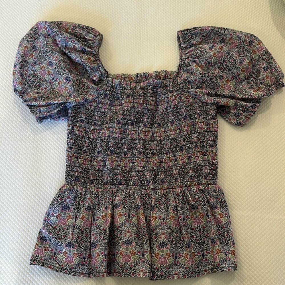 J.CREW Smocked square neck top. Barley worn. SIZE SMALL could fit an xs